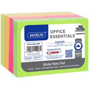 NOTES CUBE 38x51 STICKY 800 SHT BRIGHT ASST