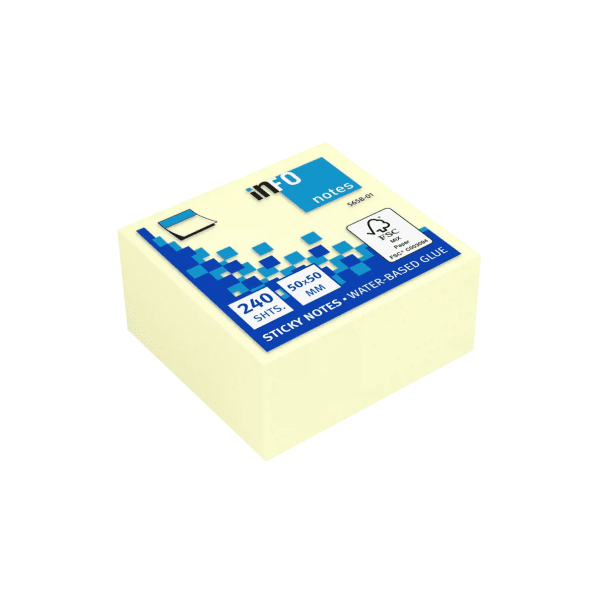 NOTES CUBE 50x50 INFO 240 SHT YELLOW