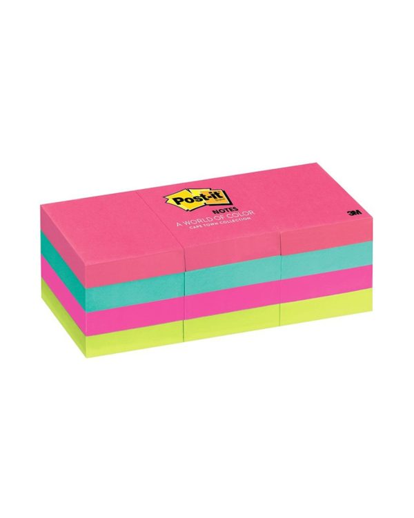 NOTES 38x50 POST-IT 100 SHT ASST CAPE 12PK