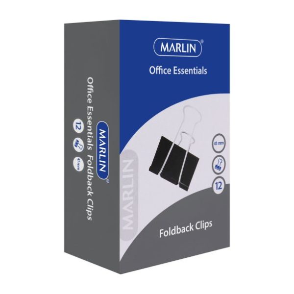 MARLIN CLIPS FOLDBACK 41MM BLACK 12'S