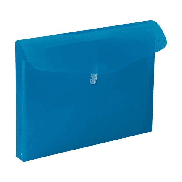 DOCUMENT ENVELOPE BUTTON A4 BANTEX BLUE 5PK BANTEX B3410-11