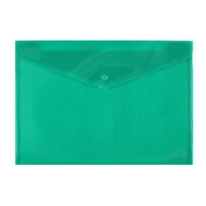 DOCUMENT ENVELOPE BUTTON A4 BANTEX TRANS GREEN BANTEX B3416-15