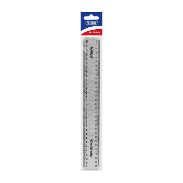 RULER PLASTIC 30CM EDO CLEAR 10'S MARLIN 033F