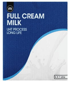 M Long Life Milk Full Cream (6 x 1 l)