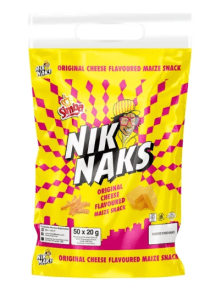Simba Niknaks Maize Snacks Balers Cheese (50 x 20G)