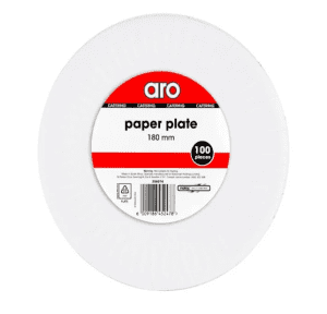 ARO White Paper Plates (1 x 180mm x 100's)