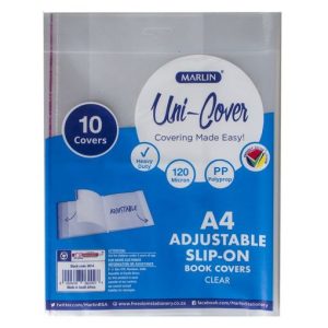 COVER PRE-CUT PP ADJUST A4 H/D 120MIC CLEAR 10PK MARLIN 001A