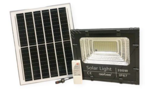 200W Solar Flood Light - 136 LED, 6500K Daylight, Remote Controlled