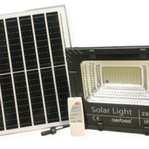 200W Solar Flood Light - 136 LED, 6500K Daylight, Remote Controlled