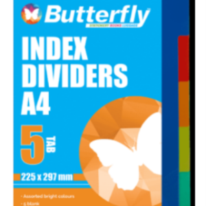 A4 PP DIVIDER 5 TAB COLOR BUTTERFLY
